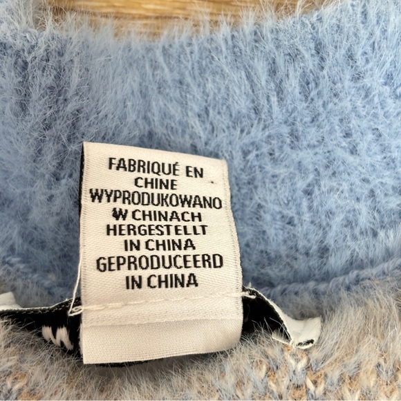 William Rast Womens Argyle Sweater Vest Large Cropped Fuzzy Knit Top Academic - Picture 8 of 11